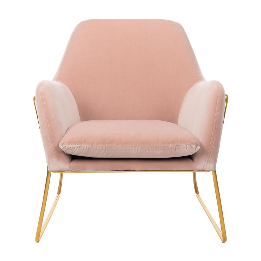 Misty Metal Frame Accent Chair, Blush