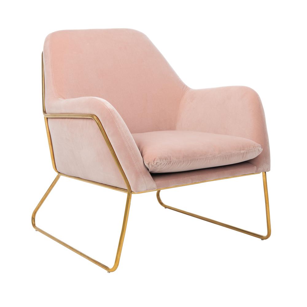 Misty Metal Frame Accent Chair, Blush