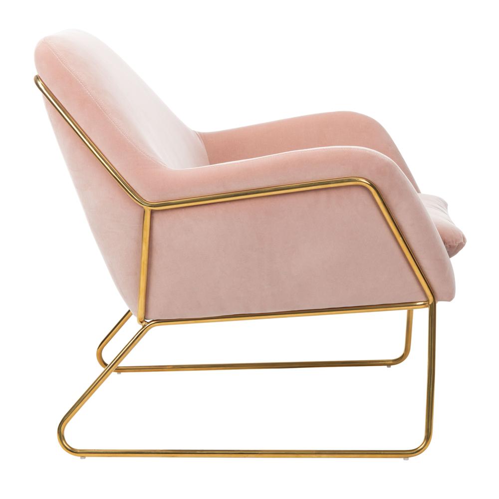 Misty Metal Frame Accent Chair, Blush