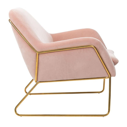 Misty Metal Frame Accent Chair, Blush