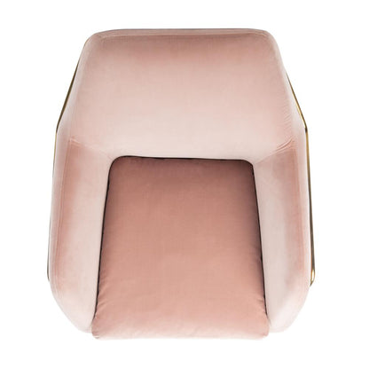 Misty Metal Frame Accent Chair, Blush