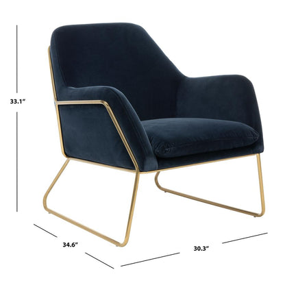 Misty Metal Frame Accent Chair, Navy