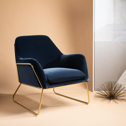 Misty Metal Frame Accent Chair, Navy