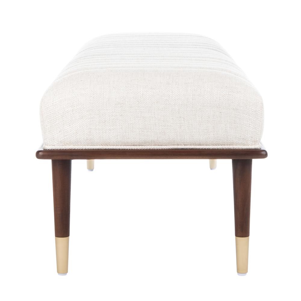 Flannery Mid-Century Bench, Cream