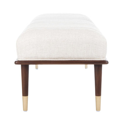 Flannery Mid-Century Bench, Cream