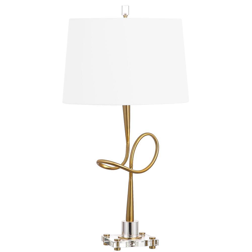 Hensley 30.25-Inch H Table Lamp , Gold/Clear