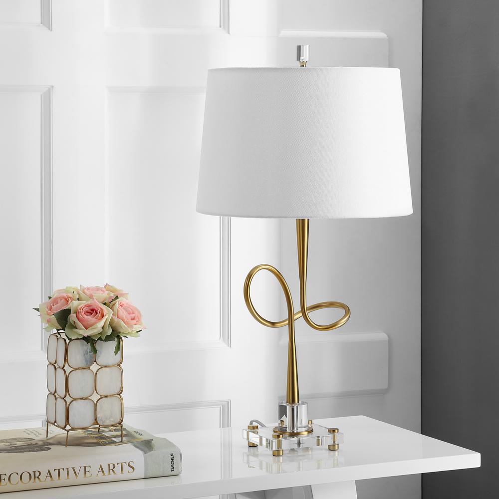 Hensley 30.25-Inch H Table Lamp , Gold/Clear