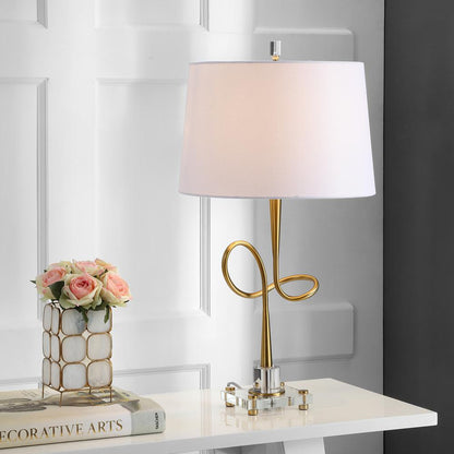 Hensley 30.25-Inch H Table Lamp , Gold/Clear
