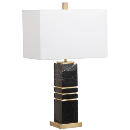 Jaxton Marble 27.5-Inch H Table Lamp , Black/Gold