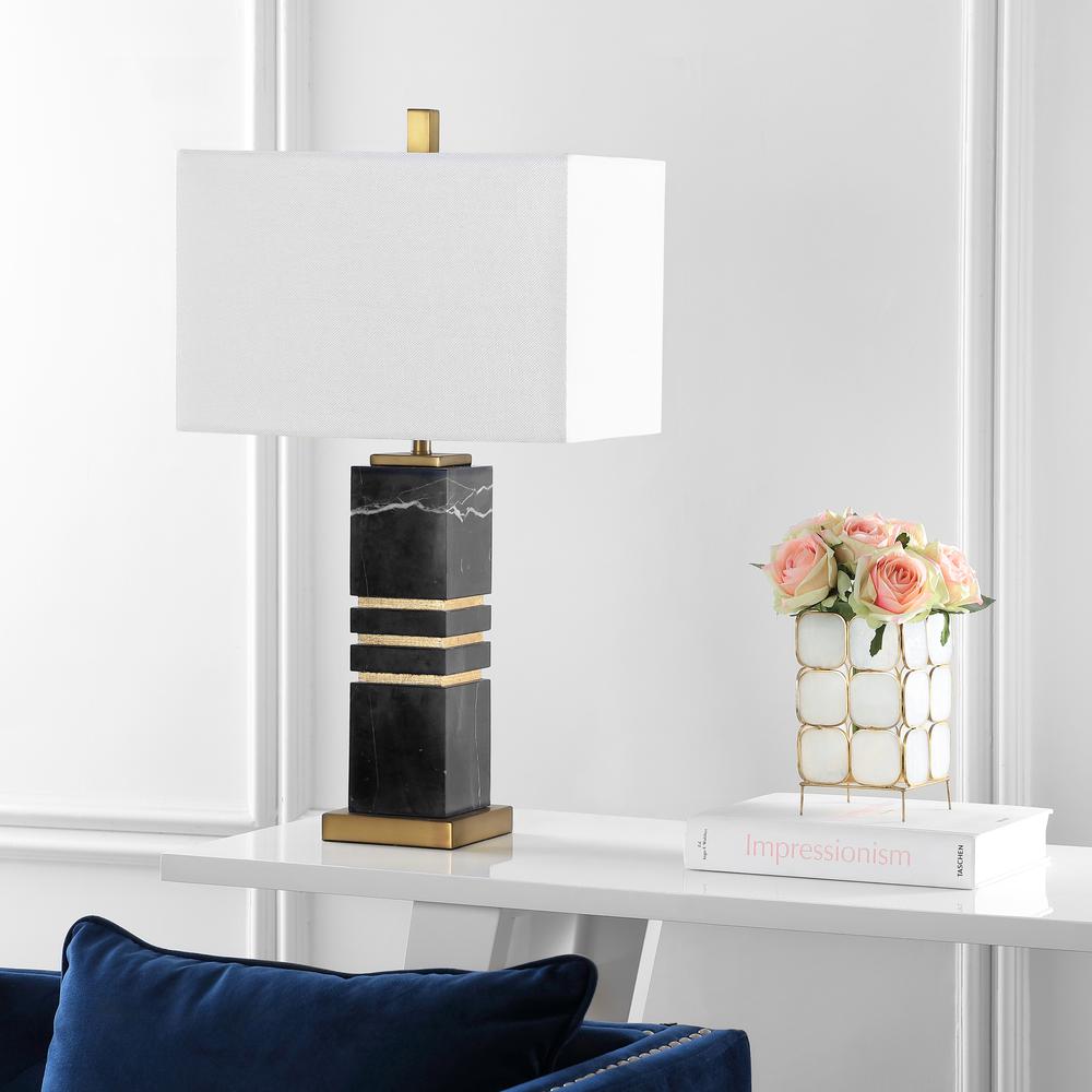 Jaxton Marble 27.5-Inch H Table Lamp , Black/Gold