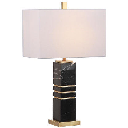 Jaxton Marble 27.5-Inch H Table Lamp , Black/Gold