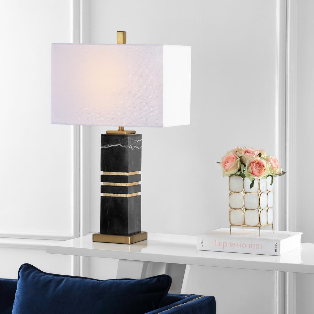 Jaxton Marble 27.5-Inch H Table Lamp , Black/Gold