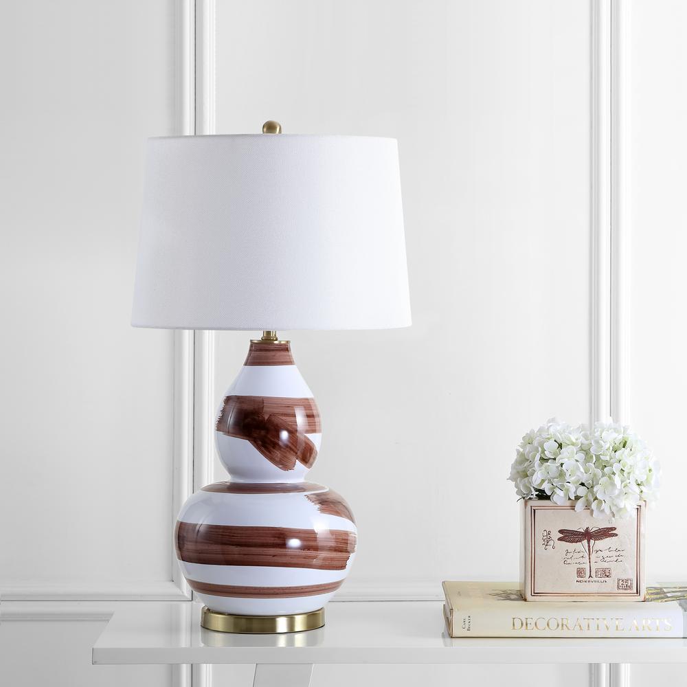 Aileen Table Lamp, Brown/White