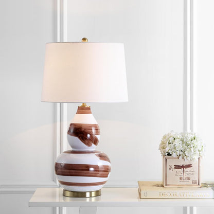 Aileen Table Lamp, Brown/White