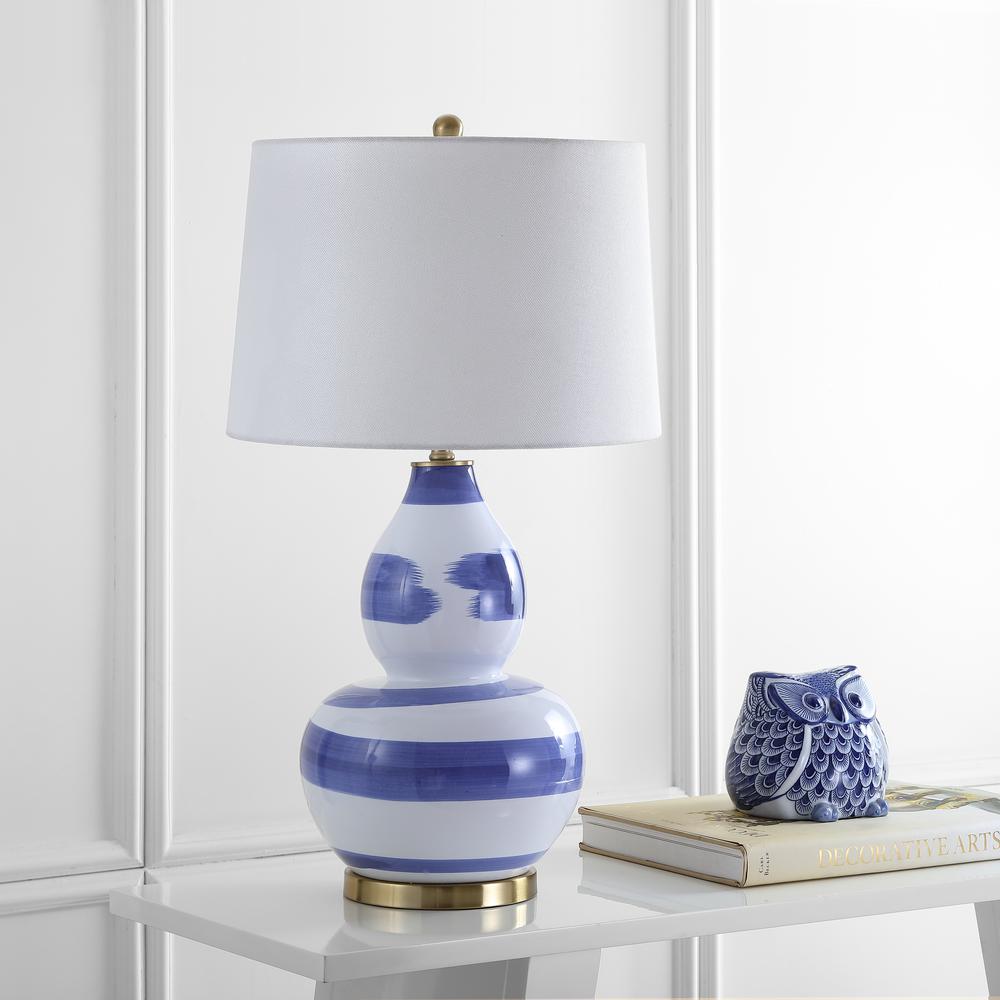 Aileen Table Lamp, Blue/White