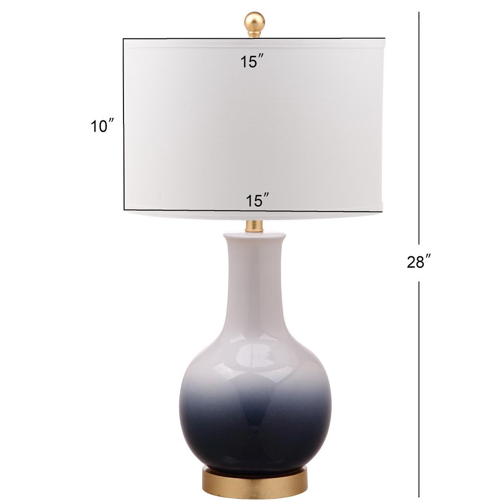 Alfio Table Lamp, Navy/White