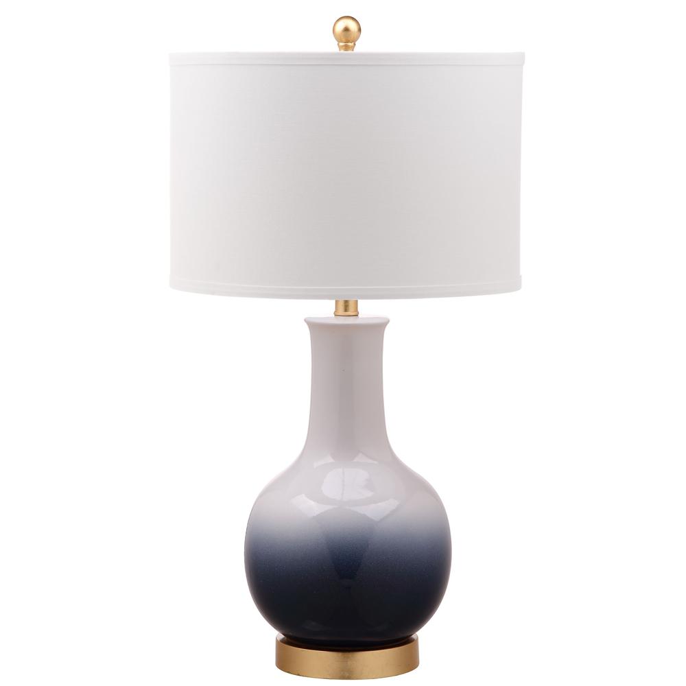 Alfio Table Lamp, Navy/White