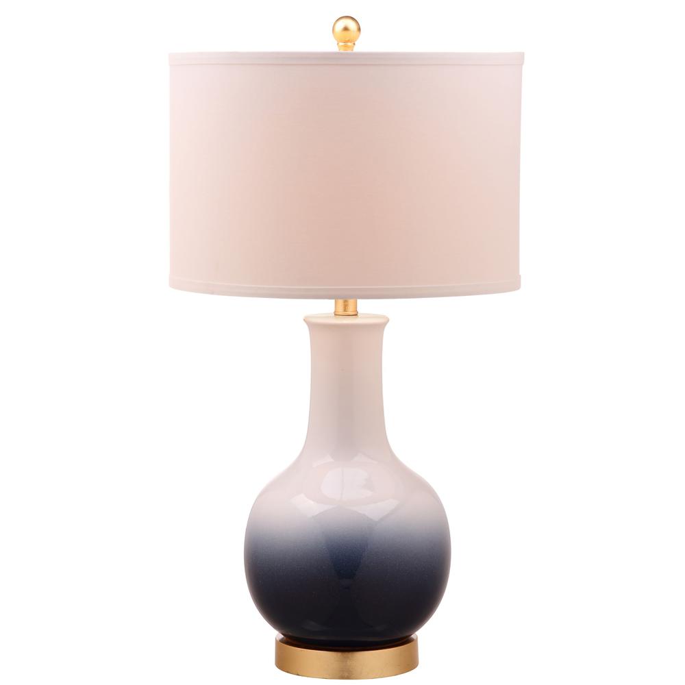 Alfio Table Lamp, Navy/White