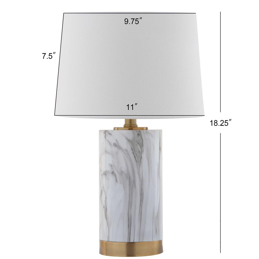 Clarabel Marble 18.25-Inch H Table Lamp, White/Black Marble