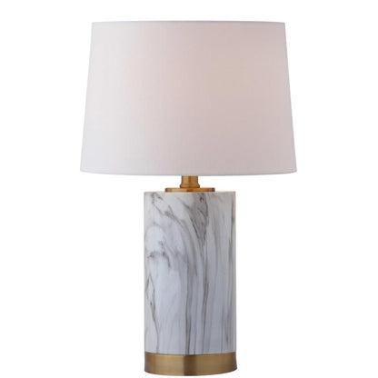 Clarabel Marble 18.25-Inch H Table Lamp, White/Black Marble