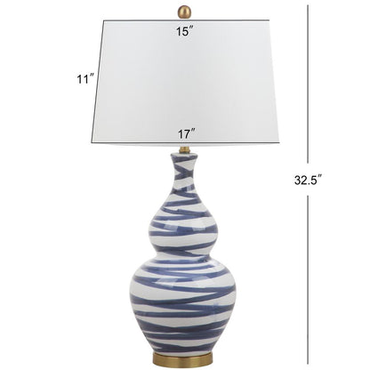 Aviana Table Lamp, White/Blue