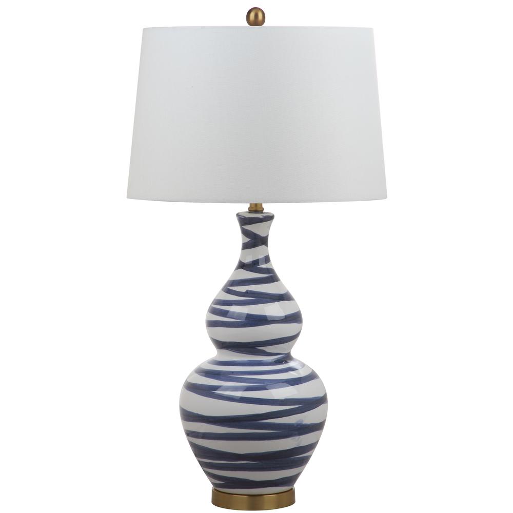 Aviana Table Lamp, White/Blue