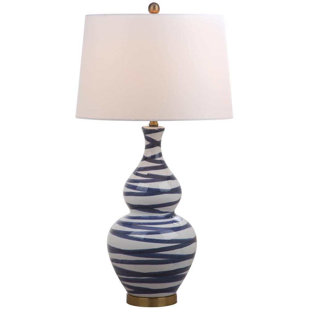 Aviana Table Lamp, White/Blue