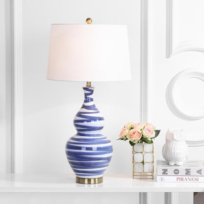 Aviana Table Lamp, White/Blue