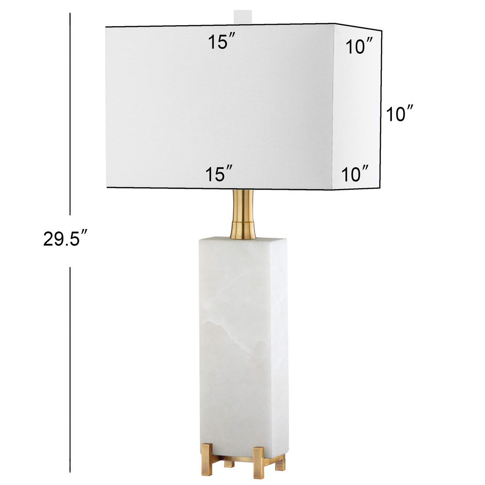 Sloane Alabaster Table Lamp, White/Brass Gold