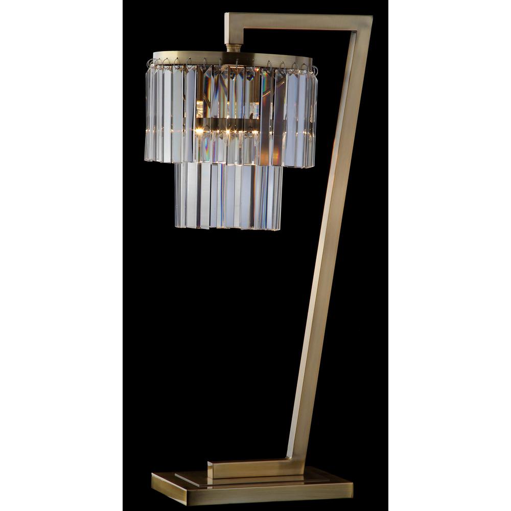 Callum Table Lamp, Brass Gold/Clear