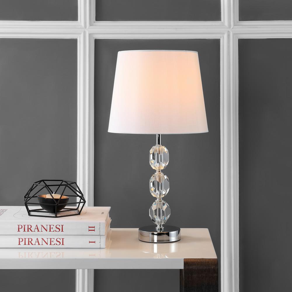 Brockton Table Lamp, Clear/Chrome
