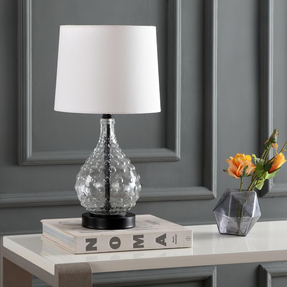 Targari Table Lamp, Black/Clear