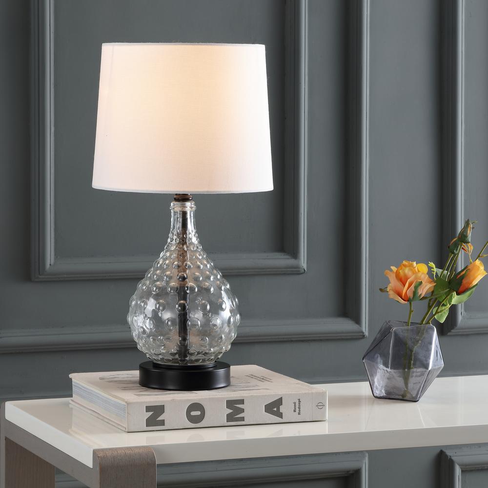 Targari Table Lamp, Black/Clear
