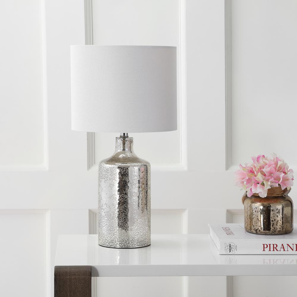 Danaris Table Lamp, Silver/Ivory
