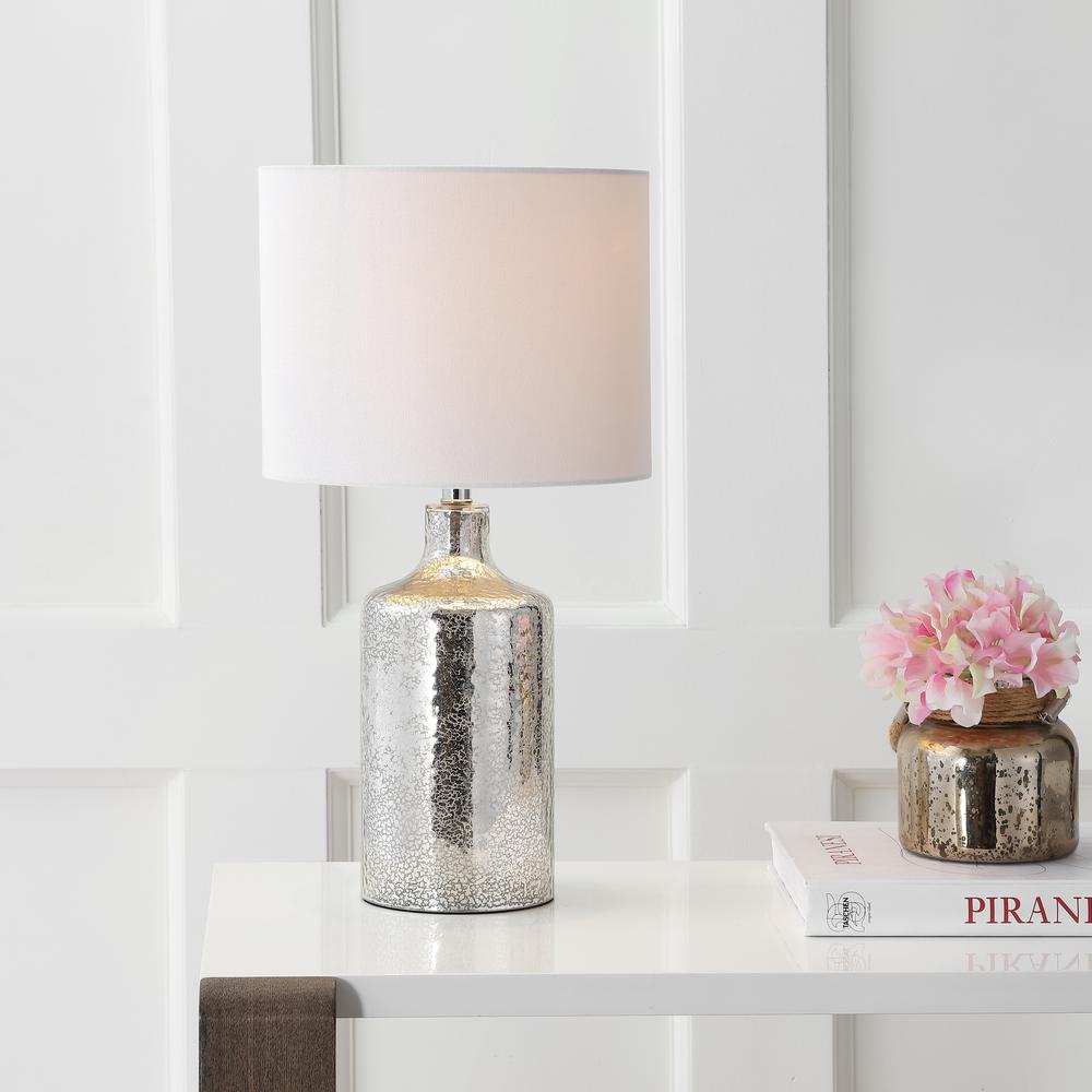 Danaris Table Lamp, Silver/Ivory