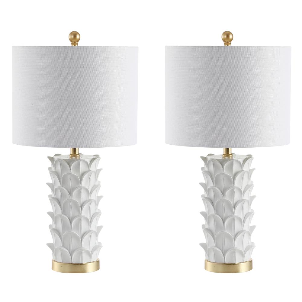 Nico Table Lamp, White/Gold Leaf