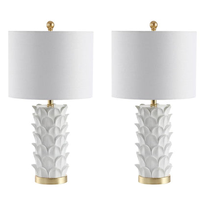 Nico Table Lamp, White/Gold Leaf