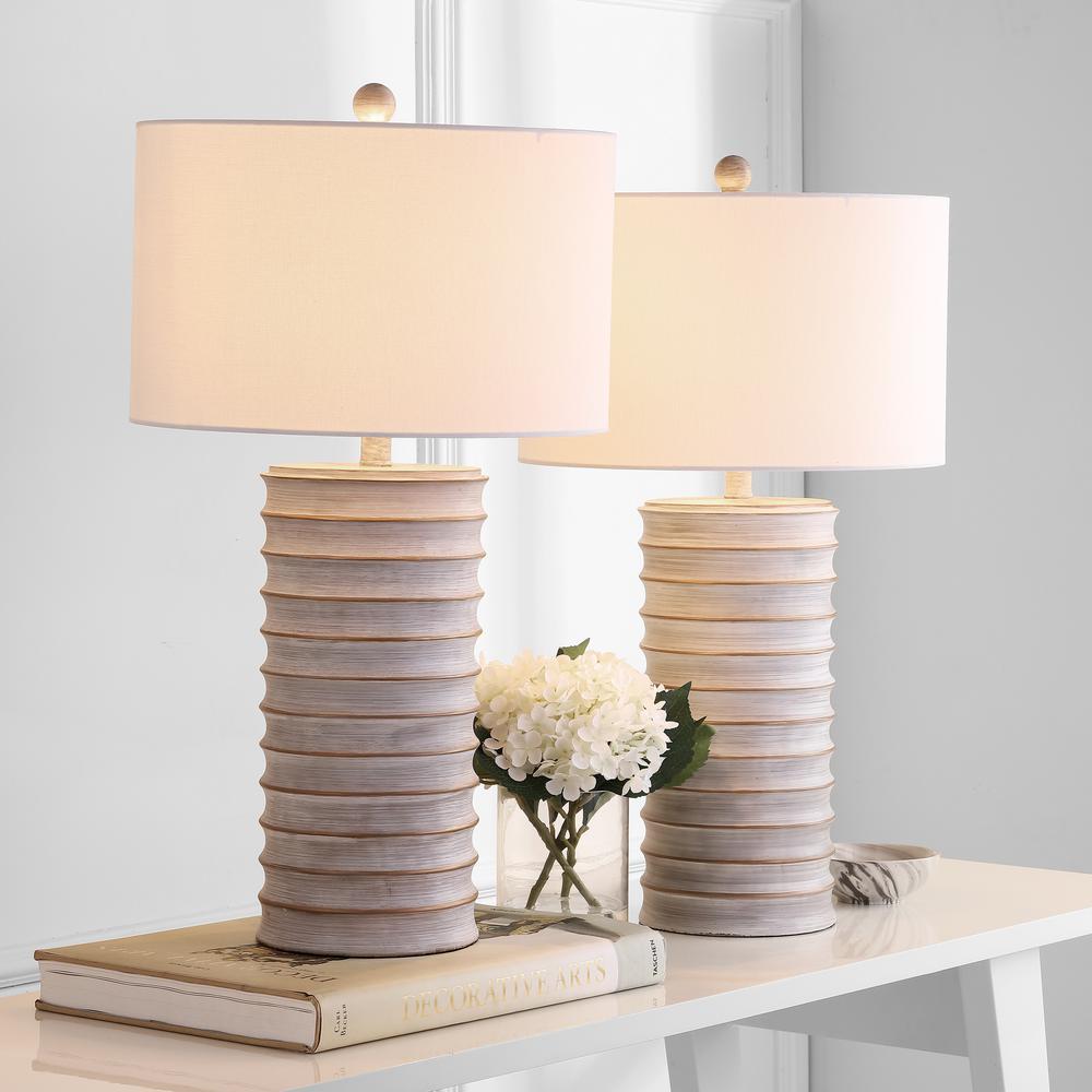 Melina Table Lamp, White Wash