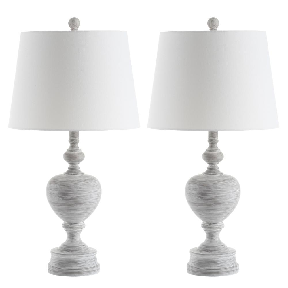 Alban Table Lamp, White Wash, set of 2