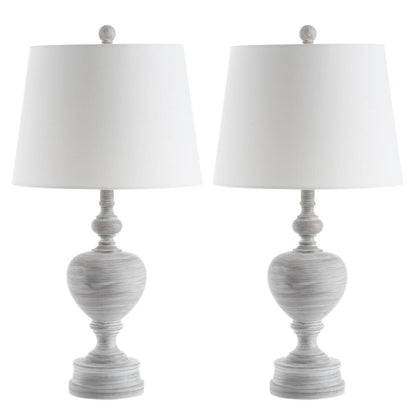 Alban Table Lamp, White Wash, set of 2