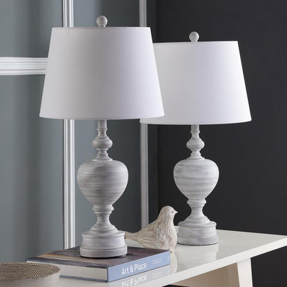 Alban Table Lamp, White Wash, set of 2
