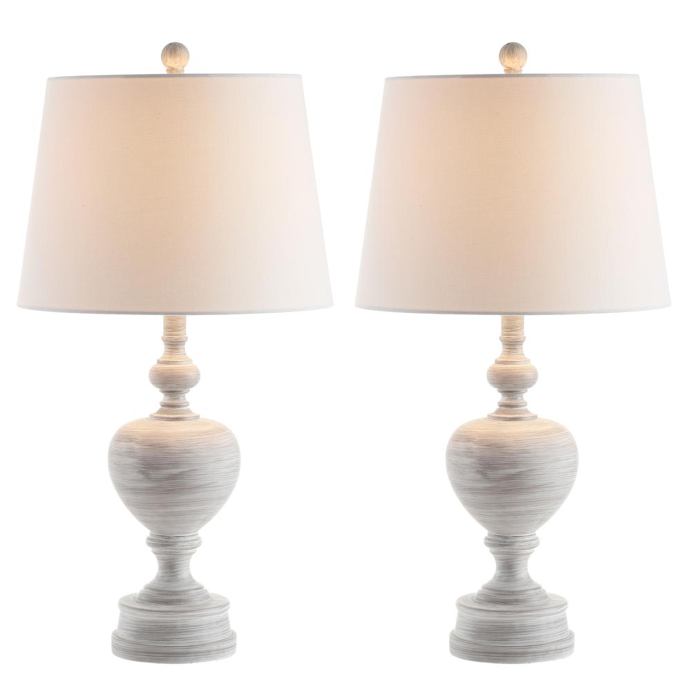 Alban Table Lamp, White Wash, set of 2