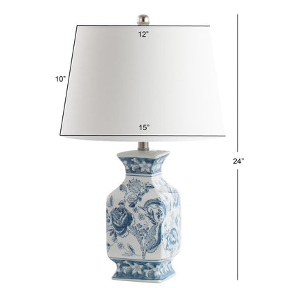 Mayson Table Lamp, Blue/White