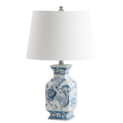 Mayson Table Lamp, Blue/White