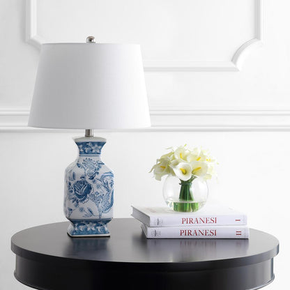 Mayson Table Lamp, Blue/White