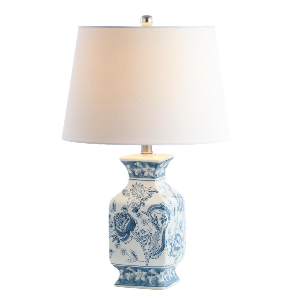 Mayson Table Lamp, Blue/White