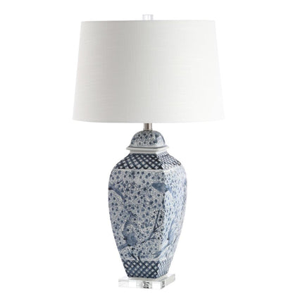 Braeden Table Lamp, Blue/White