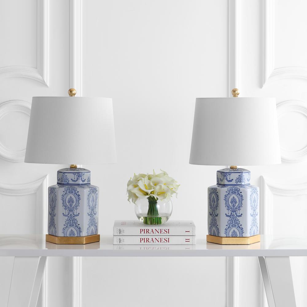 Bodin Table Lamp, Blue/White