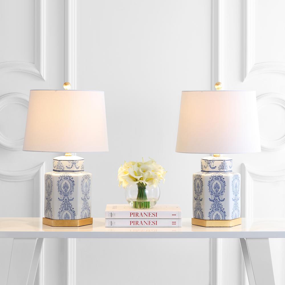 Bodin Table Lamp, Blue/White