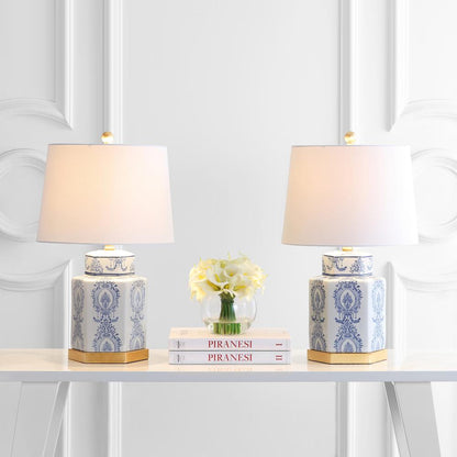 Bodin Table Lamp, Blue/White